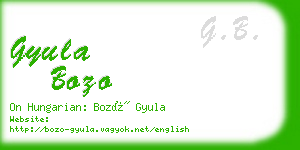 gyula bozo business card